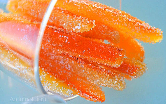 Вид готовых цукатов. Наслаждаемся вкусом и красотой Цукатиков из апельсиновых долек