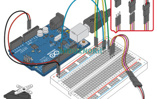 Внешний виду собранного урока №8. Arduino и Серводвигатель