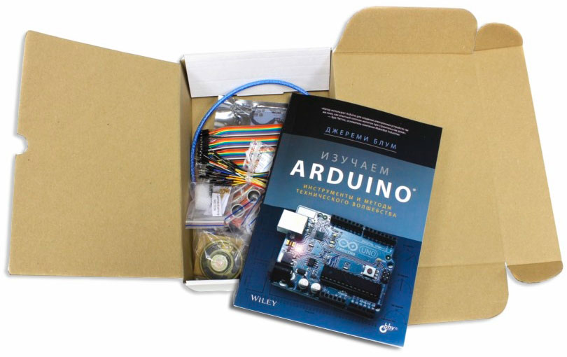 Книга по Arduino от создателя интереснейших видео уроков Джереми Блума в комплекте с набором конструктором